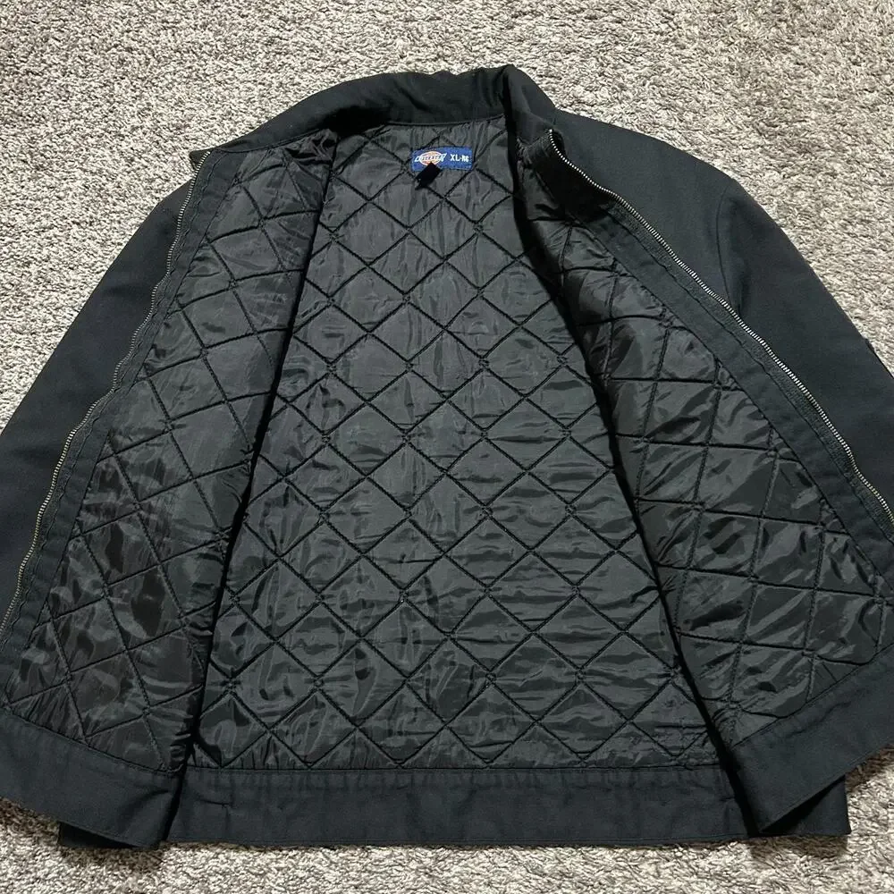 Vintage Dickies Jacket Mechanic Eisenhower Detroit Full Zip Black 90s Mens XL